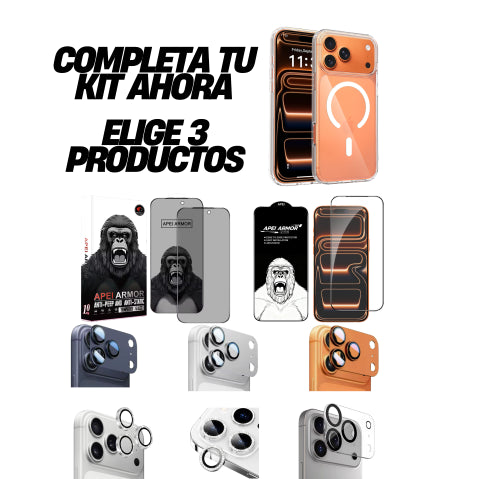 Kit Protector 3 en 1 para iPhone Anti-Espía